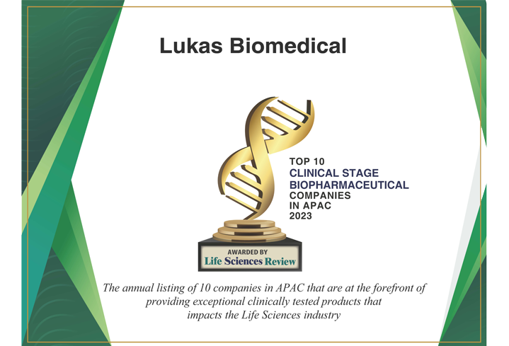 Recognized as one of the top 10 clinical trial biomedical companies in Asia by Life Sciences Review Magazine in 2023